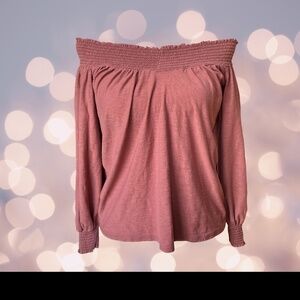 Off The Shoulder Smocked Blouse in Rosewater Size XS